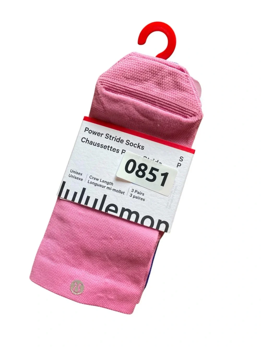NWT Lululemon Power Stride  Socks 3 Pk Size Small